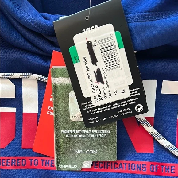Nike Blue Giants Pullover Hoodie - Picture 5 of 7
